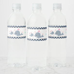 Etiqueta Para Botella De Agua Favor de fiesta de regalo para bebé y mamá ballena