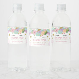 Etiqueta Para Botella De Agua Favor de la fiesta de cumpleaños de Rainbow Unicor