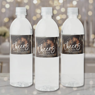 Etiqueta Para Botella De Agua Felicidades a un Feliz Para Siempre Foto Boda