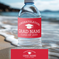 Felicidades Graduado Cap blanco rojo