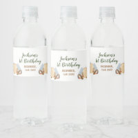 Feliz Camper Woodland Birday Water Botlabel