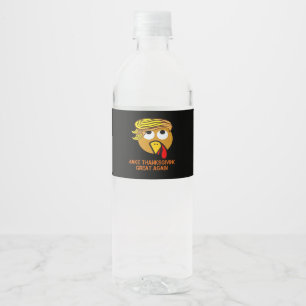 Etiqueta Para Botella De Agua Feliz Día de Acción de Gracias