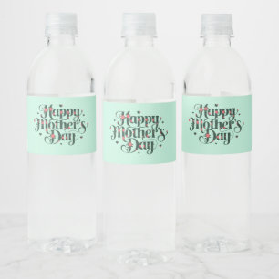 Etiqueta Para Botella De Agua Feliz Día de la Madre