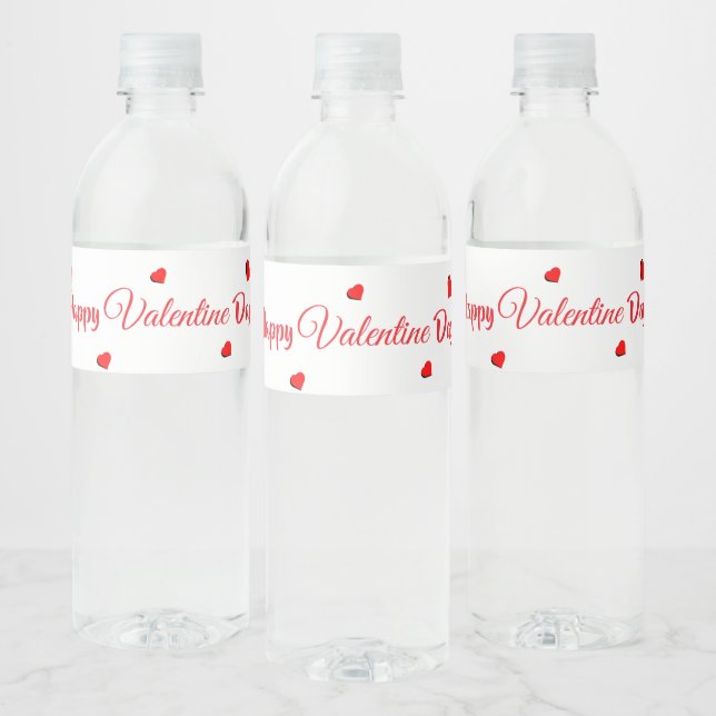 Etiqueta Para Botella De Agua Feliz día de San Valentín (Botellas)