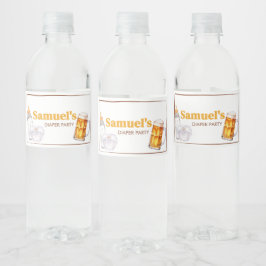 Etiqueta Para Botella De Agua Fiesta Beer Diaper Baby Shower