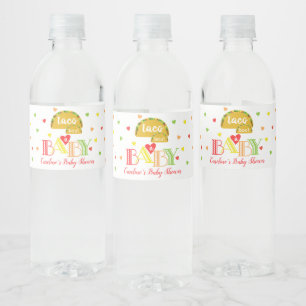 Etiqueta Para Botella De Agua Fiesta colorido taco sobre Baby Shower