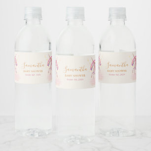 Etiqueta Para Botella De Agua Fiesta de Baby Shower del Unicornio Mágico