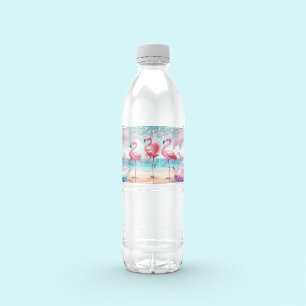 Etiqueta Para Botella De Agua Fiesta de Baile de Flamencos y Celebración de Cump