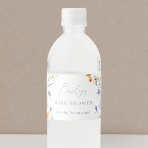 Etiqueta Para Botella De Agua Fiesta de Bebé en Flor