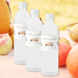 Etiqueta Para Botella De Agua Fiesta de Bebé Neutral Naranja Camioneta Otoño Cal