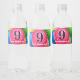 Etiqueta Para Botella De Agua Fiesta de Confeti de Globos de Cumpleaños
