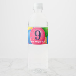 Etiqueta Para Botella De Agua Fiesta de Confeti de Globos de Cumpleaños