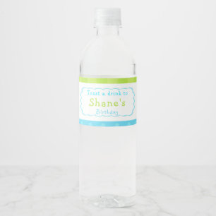 Etiqueta Para Botella De Agua Fiesta de cumpleaños de Boy Baking