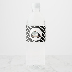 Etiqueta Para Botella De Agua Fiesta de Cumpleaños de Coche de Policía
