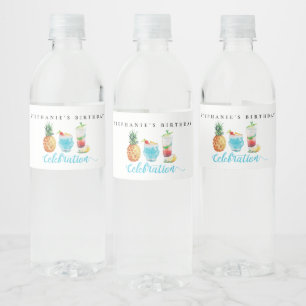 Etiqueta Para Botella De Agua Fiesta de cumpleaños de cóctel de frutas de la cel