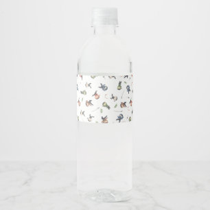Etiqueta Para Botella De Agua Fiesta de cumpleaños de guerreros de Ninja