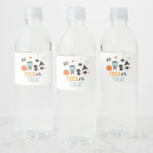 Etiqueta Para Botella De Agua Fiesta de cumpleaños de Halloween para niños lindo