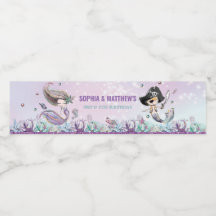 Fiesta de cumpleaños de sirena y pirata bajo el ma