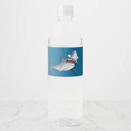 Etiqueta Para Botella De Agua Fiesta de Cumpleaños de Tiburón Adorable