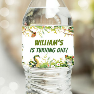 Etiqueta Para Botella De Agua Fiesta de cumpleaños del reptil