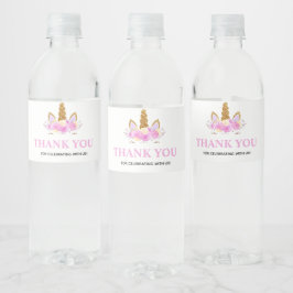 Etiqueta Para Botella De Agua Fiesta de Cumpleaños del Unicornio Mágico