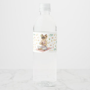 Etiqueta Para Botella De Agua Fiesta de cumpleaños del yoga para los amantes del