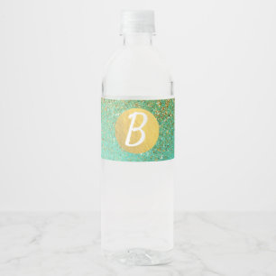 Etiqueta Para Botella De Agua Fiesta de Cumpleaños Dorado Brillante en Cascada T