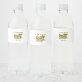Etiqueta Para Botella De Agua fiesta de cumpleaños en playground interior