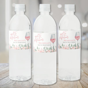 Etiqueta Para Botella De Agua Fiesta de Cumpleaños Floral del Vino