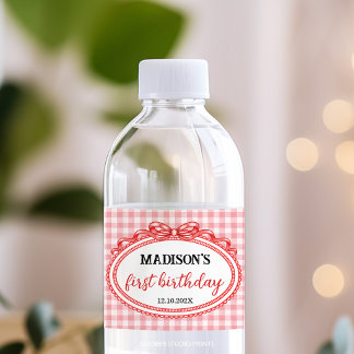Etiqueta Para Botella De Agua Fiesta de Cumpleaños Little Cutie Pie Coquette