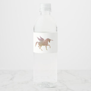 Etiqueta Para Botella De Agua Fiesta de cumpleaños mágica de Unicornio por purpu