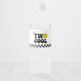 Etiqueta Para Botella De Agua Fiesta de cumpleaños número 2 del chico Retro Two 