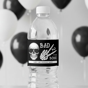 Etiqueta Para Botella De Agua Fiesta de cumpleaños número 2 del esqueleto Malo h