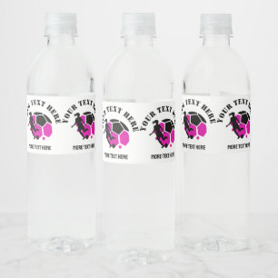 Etiqueta Para Botella De Agua Fiesta de cumpleaños para el fútbol de un Chica de