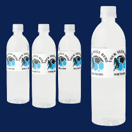 Etiqueta Para Botella De Agua Fiesta de cumpleaños para el fútbol de un Chica de