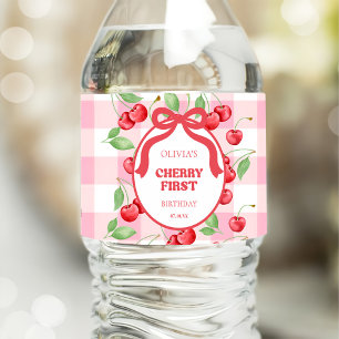 Etiqueta Para Botella De Agua Fiesta de Cumpleaños Primera Comunión Coquette Roj