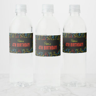 Etiqueta Para Botella De Agua Fiesta de Cumpleaños Salto Divertido para Niños Co