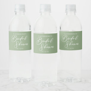Etiqueta Para Botella De Agua Fiesta de Despedida de Soltera Verde Salvia con Le