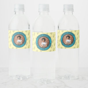Etiqueta Para Botella De Agua Fiesta de Graduación Moderna Foto Amarillo Suave