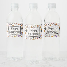 Etiqueta Para Botella De Agua Fiesta de Halloween