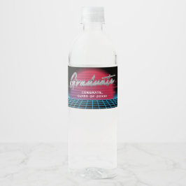 Etiqueta Para Botella De Agua Fiesta de la banda de onda nueva Synthwave de Guay