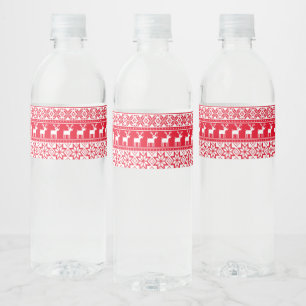 Etiqueta Para Botella De Agua Fiesta de Navidades Nórdicos de renos Tacky Sweate