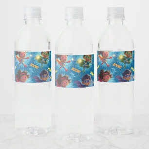 Etiqueta Para Botella De Agua Fiesta de Pequeños Superhéroes