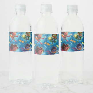 Etiqueta Para Botella De Agua Fiesta de Pequeños Superhéroes