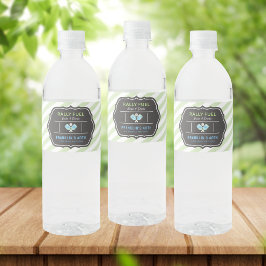 Etiqueta Para Botella De Agua Fiesta de Pickleball con Raya Verde de Combustible