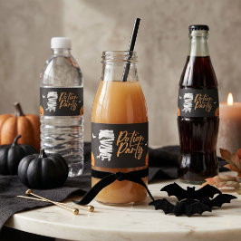Etiqueta Para Botella De Agua Fiesta de Pociones Gato Momia Lindo Halloween