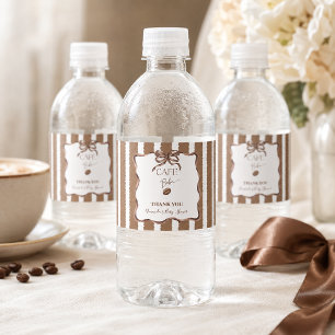 Etiqueta Para Botella De Agua Fiesta de Shower de Café Bebe Bow