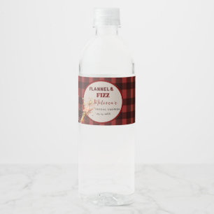 Etiqueta Para Botella De Agua Fiesta de soltera de franela y burbujas rojo invie