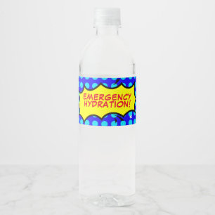 Etiqueta Para Botella De Agua fiesta de superhéroes HIDRATACIÓN DE EMERGENCIA