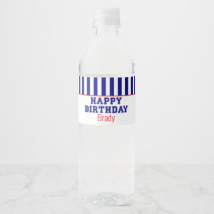Etiqueta Para Botella De Agua Fiesta deportivo clásico de béisbol Happy Birday